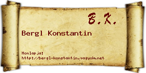Bergl Konstantin névjegykártya